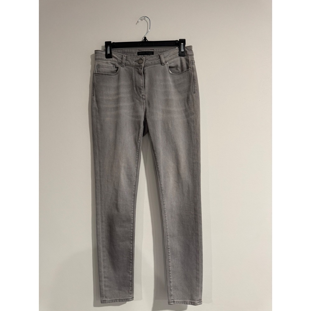 Fabiana Filippi Slim Fit Jeans Women XS Grey‎ Beaded Pocket Made in Italy
